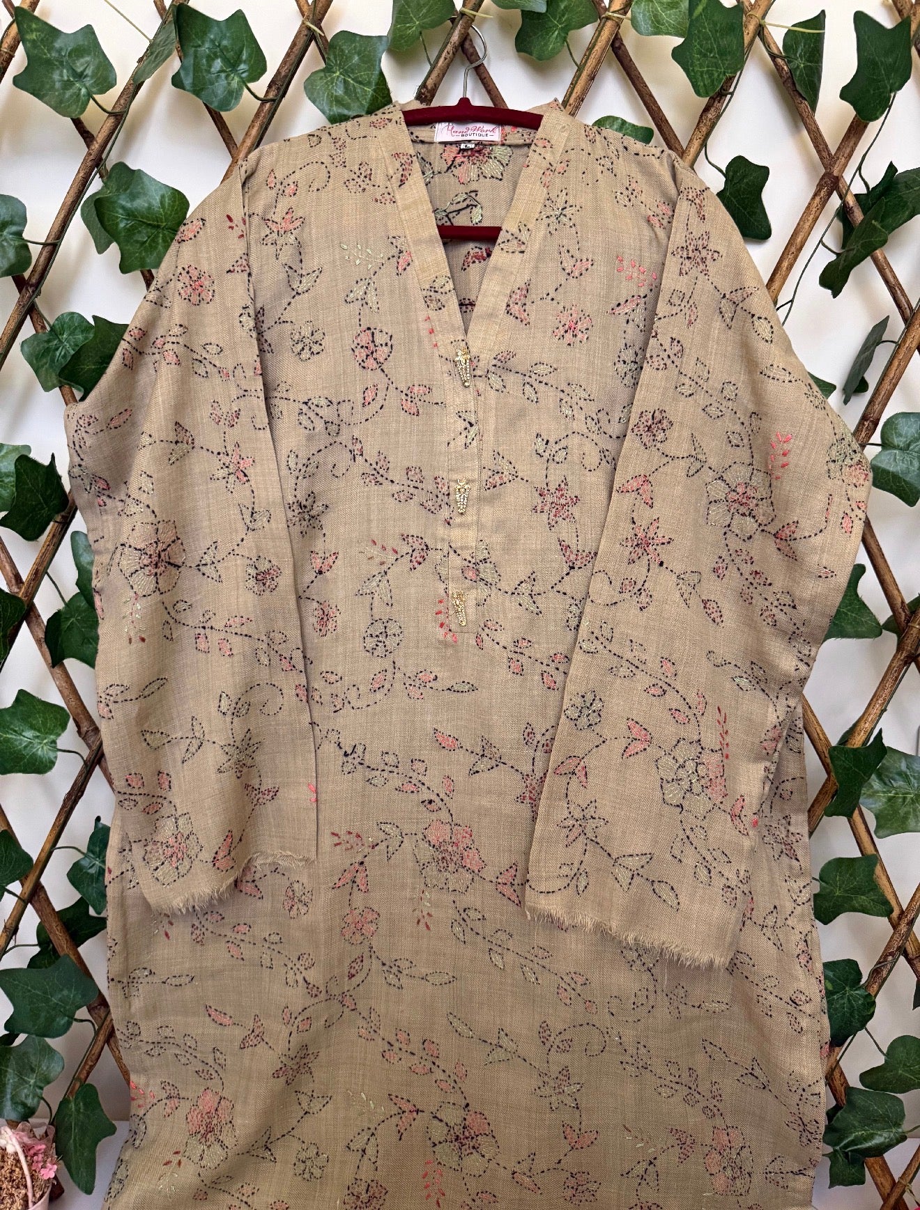 Pashmina Kantha Kurta size Large