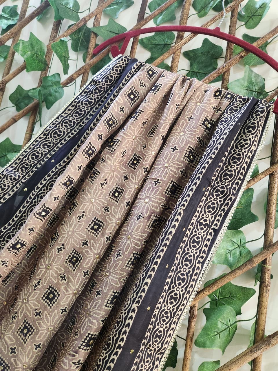 Natural dyed mukesh Silk long dupatta (advance payment)