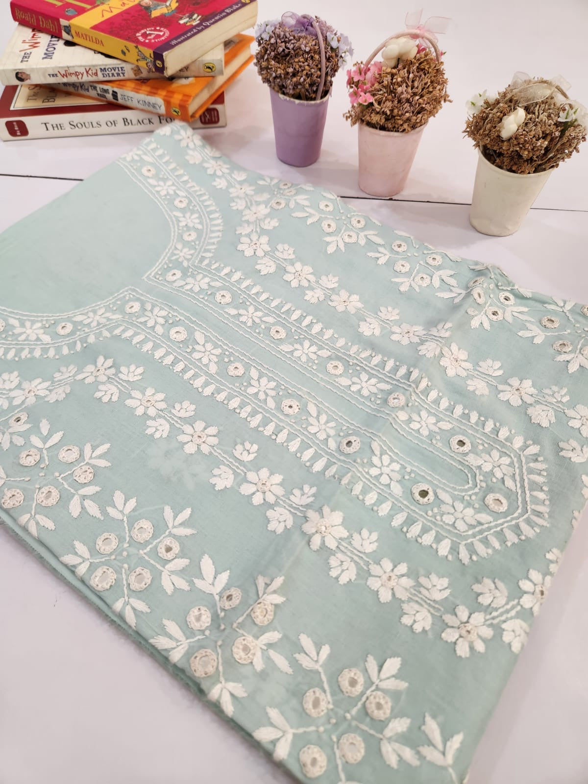 Budget friendly lawn hand embroidered shirt