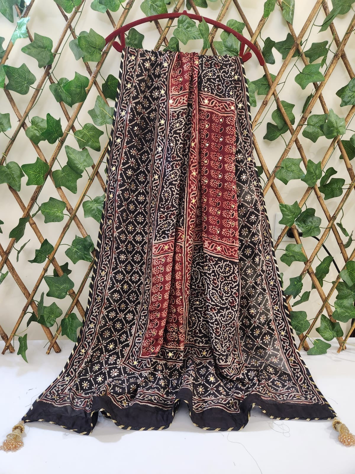 Silk Natural Dyed With Mukesh Dupatta