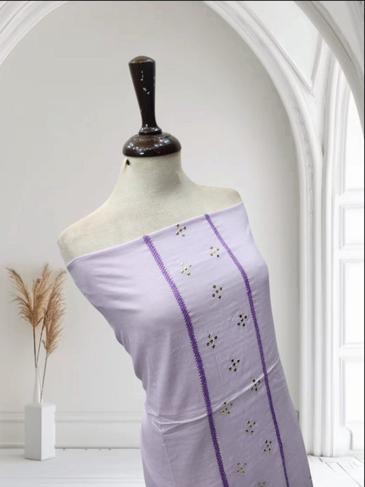 Lavender Tarkashi lawn mukesh shirt