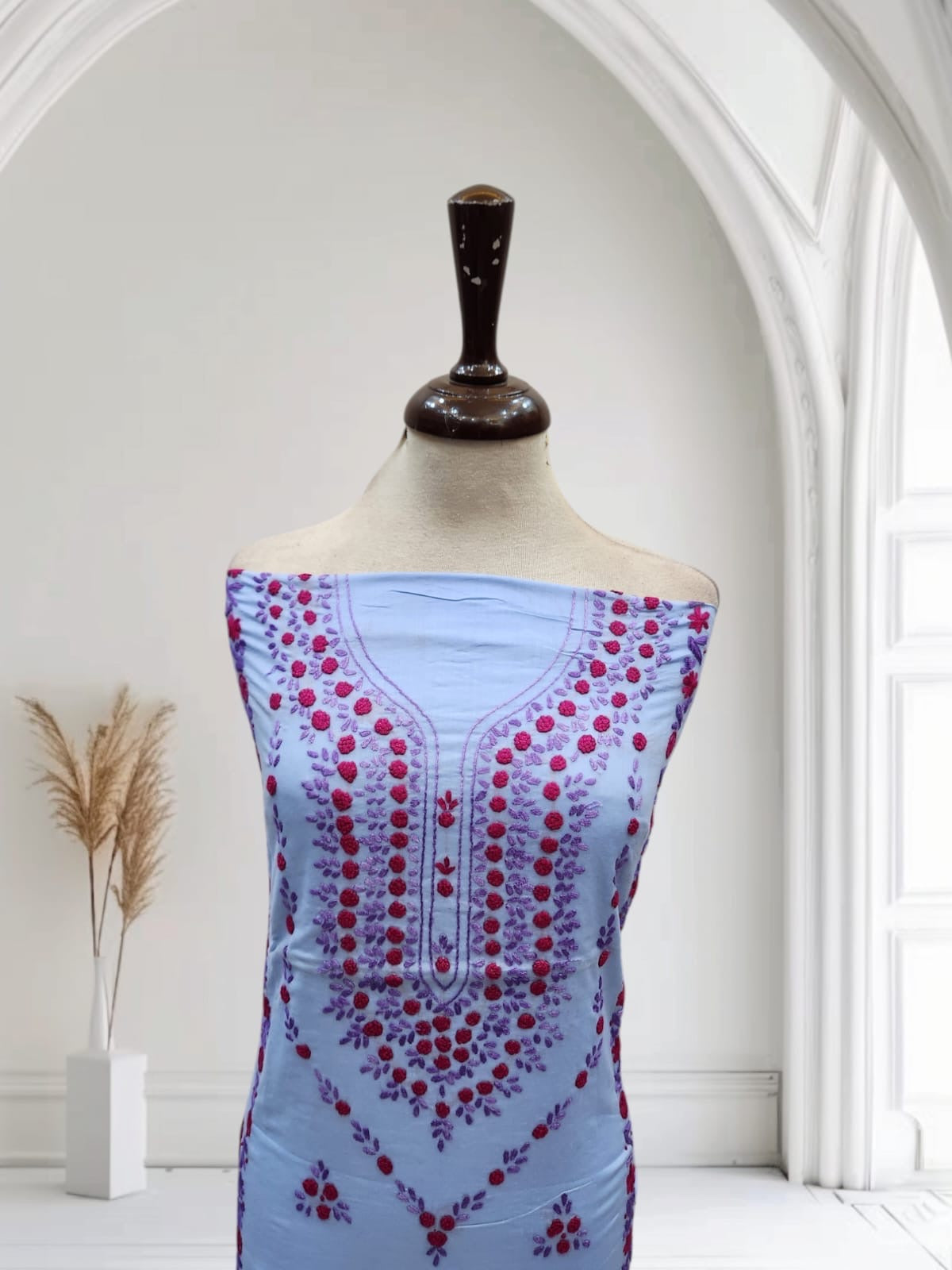 Hand embroidered lawn shirt