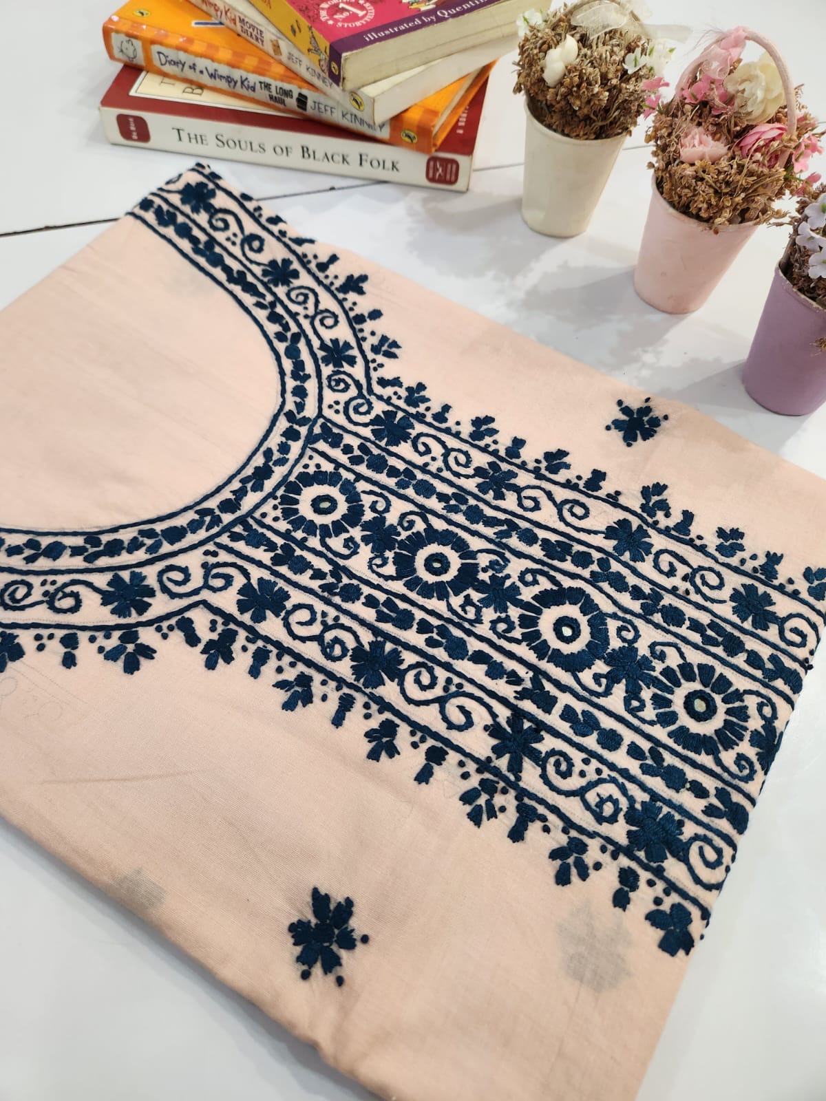 Branded fabric lawn hand embroidered shirt