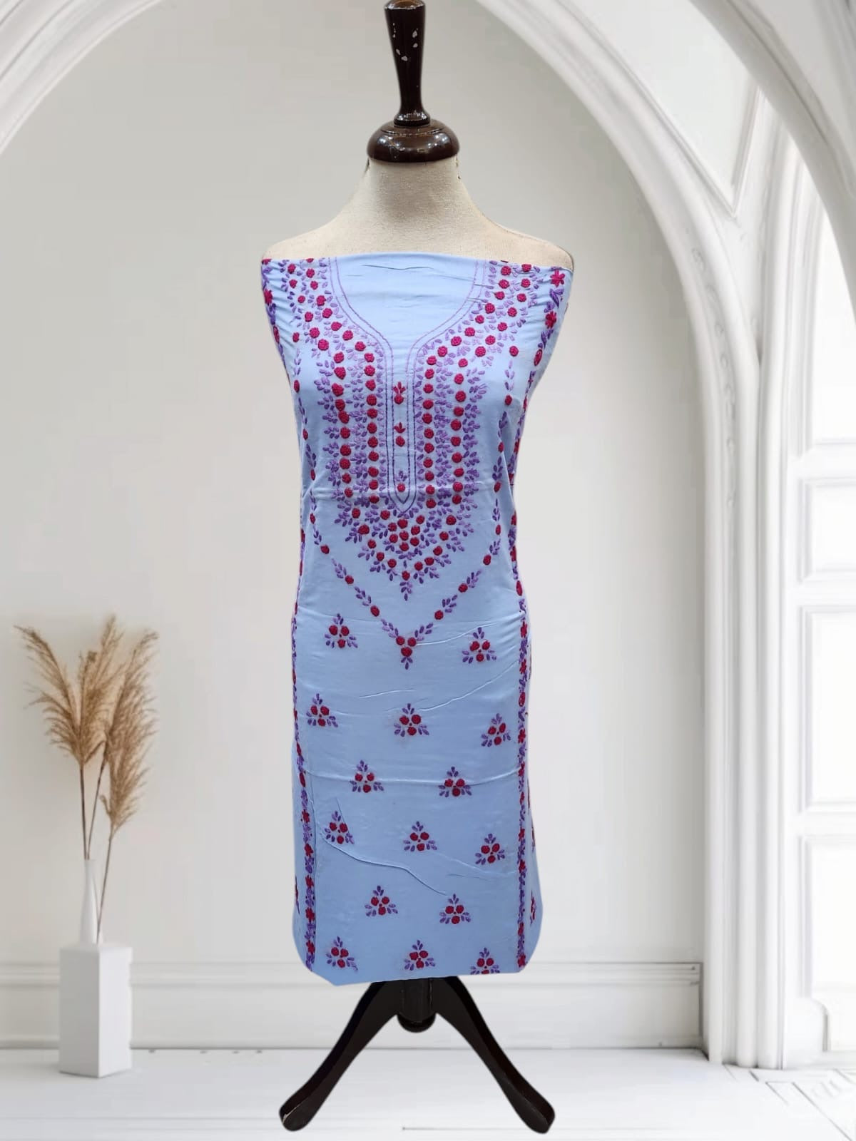 Hand embroidered lawn shirt