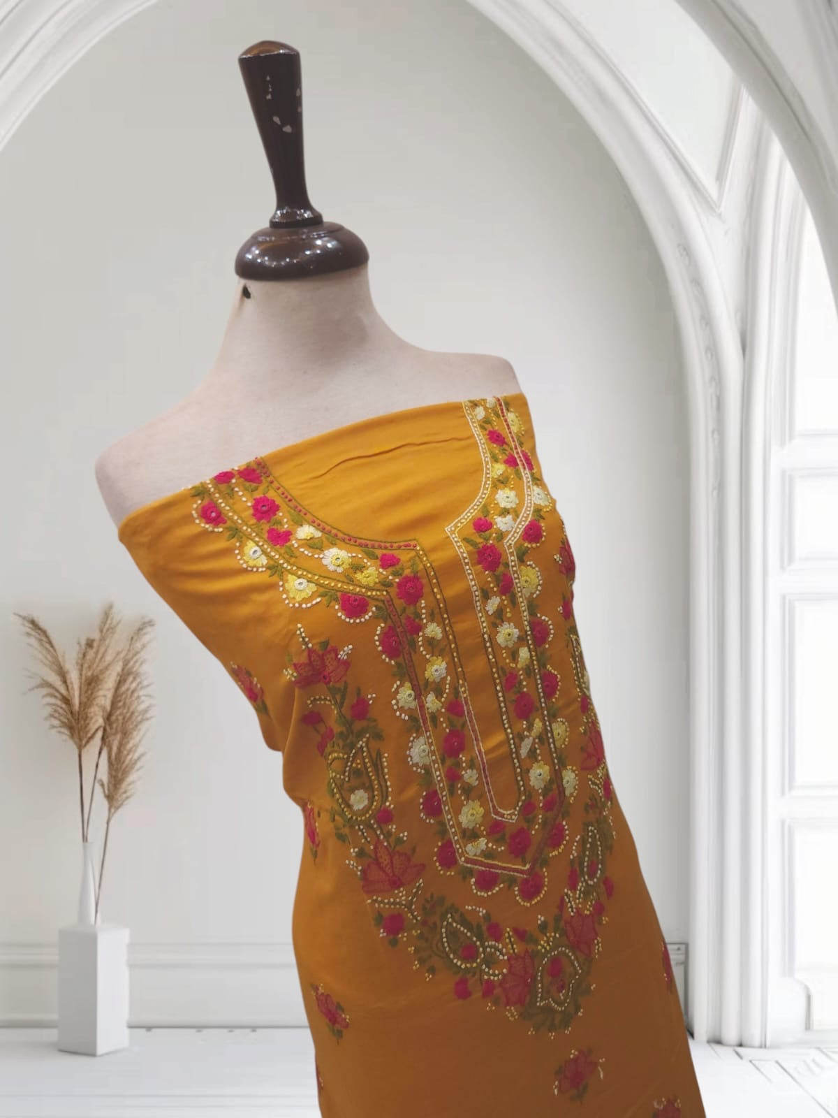 Most beautiful lawn hand embroidered shirt