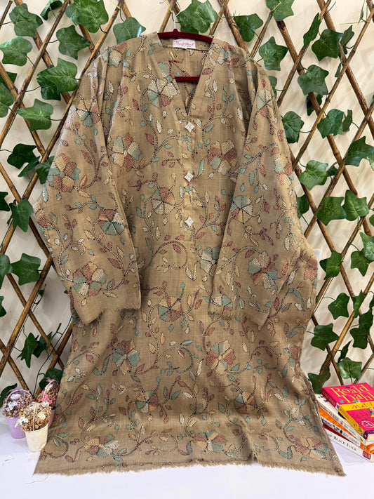 Pashmina kantha kurta size X-Large