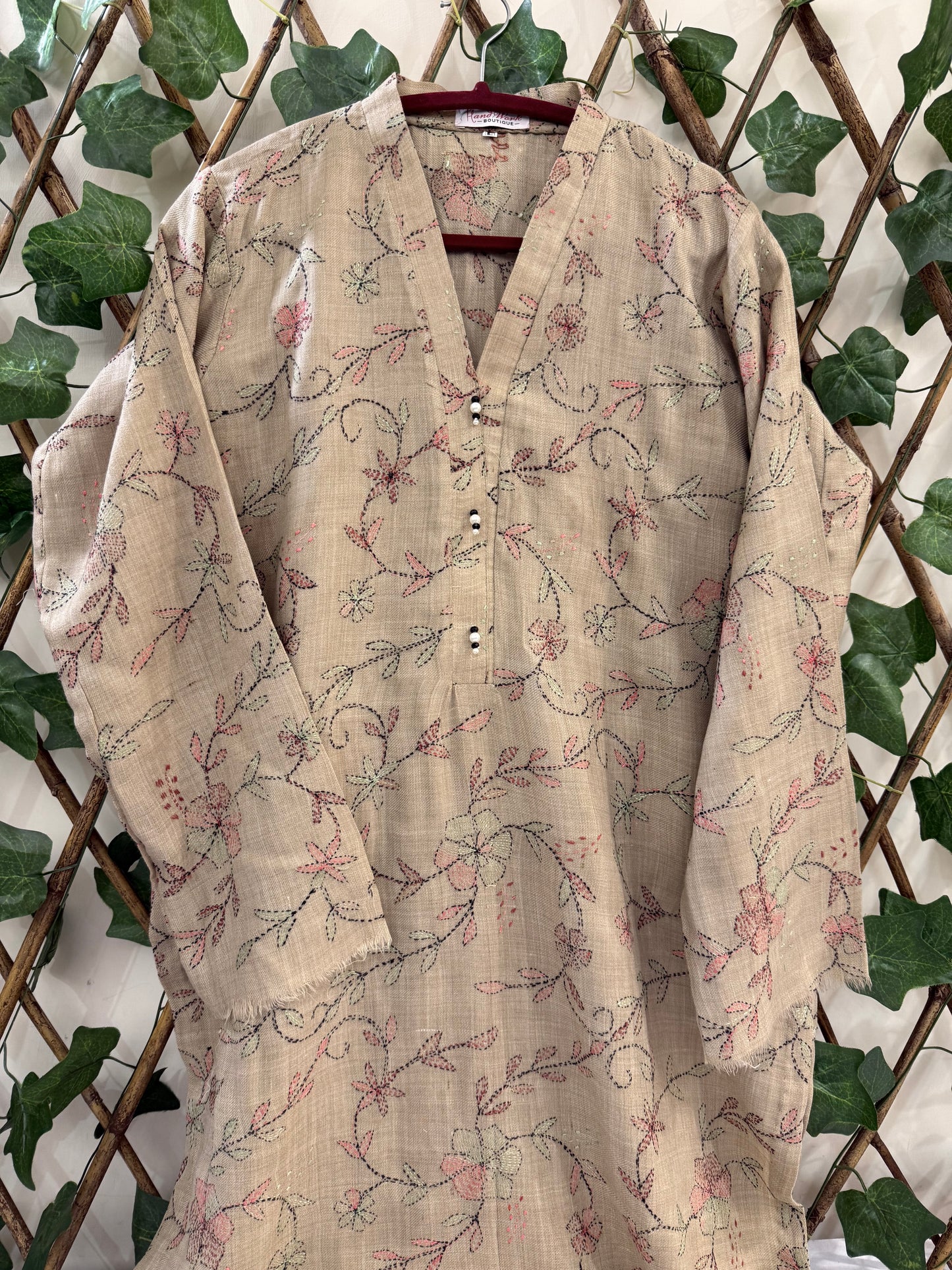 Pashmina kantha kurta size large