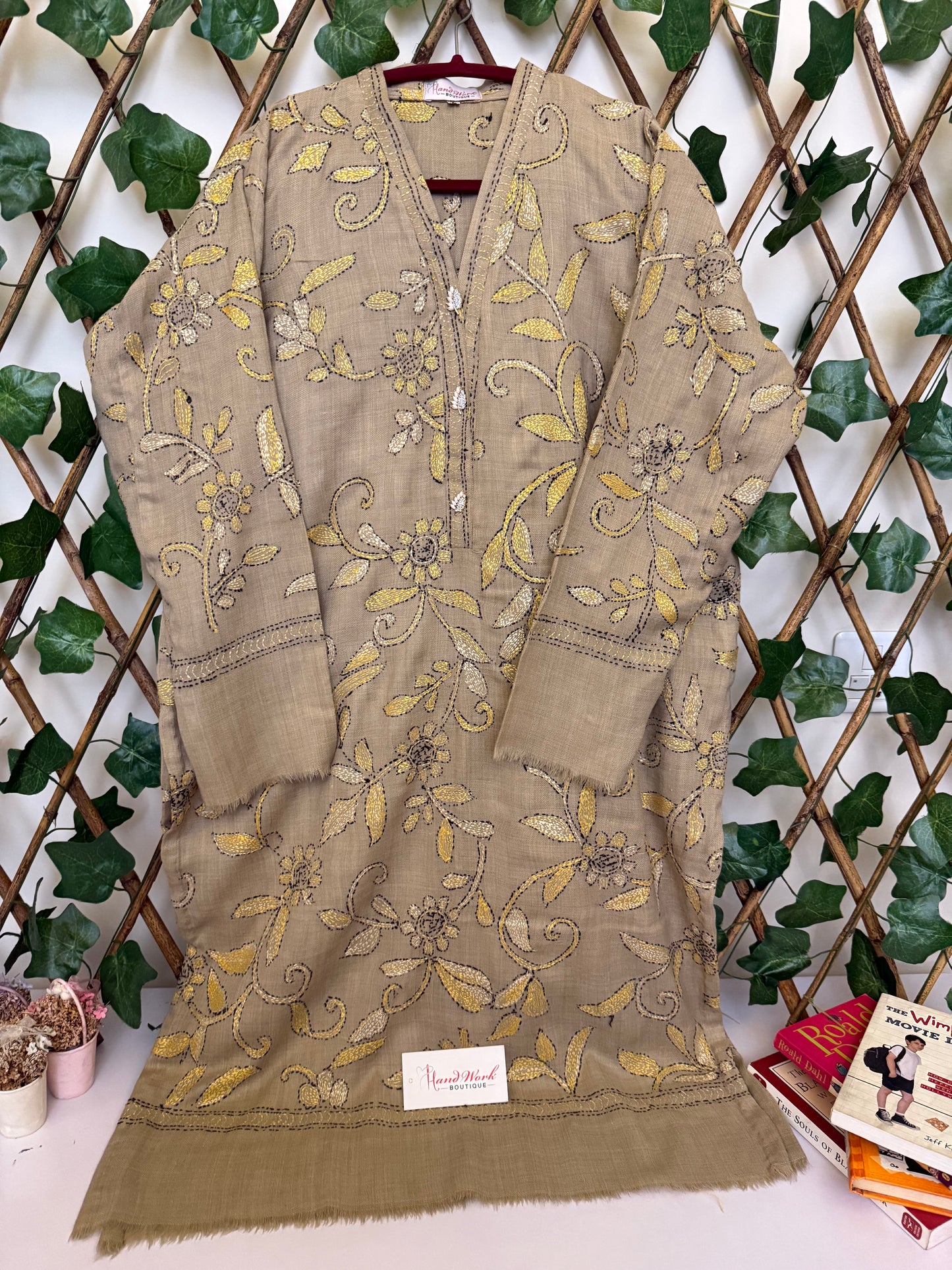 Pashmina kantha Kurta size Large