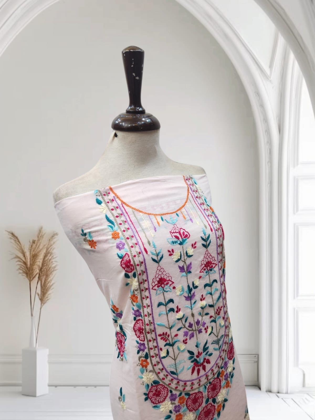 Branded lawn single thread hand embroidered shirt
