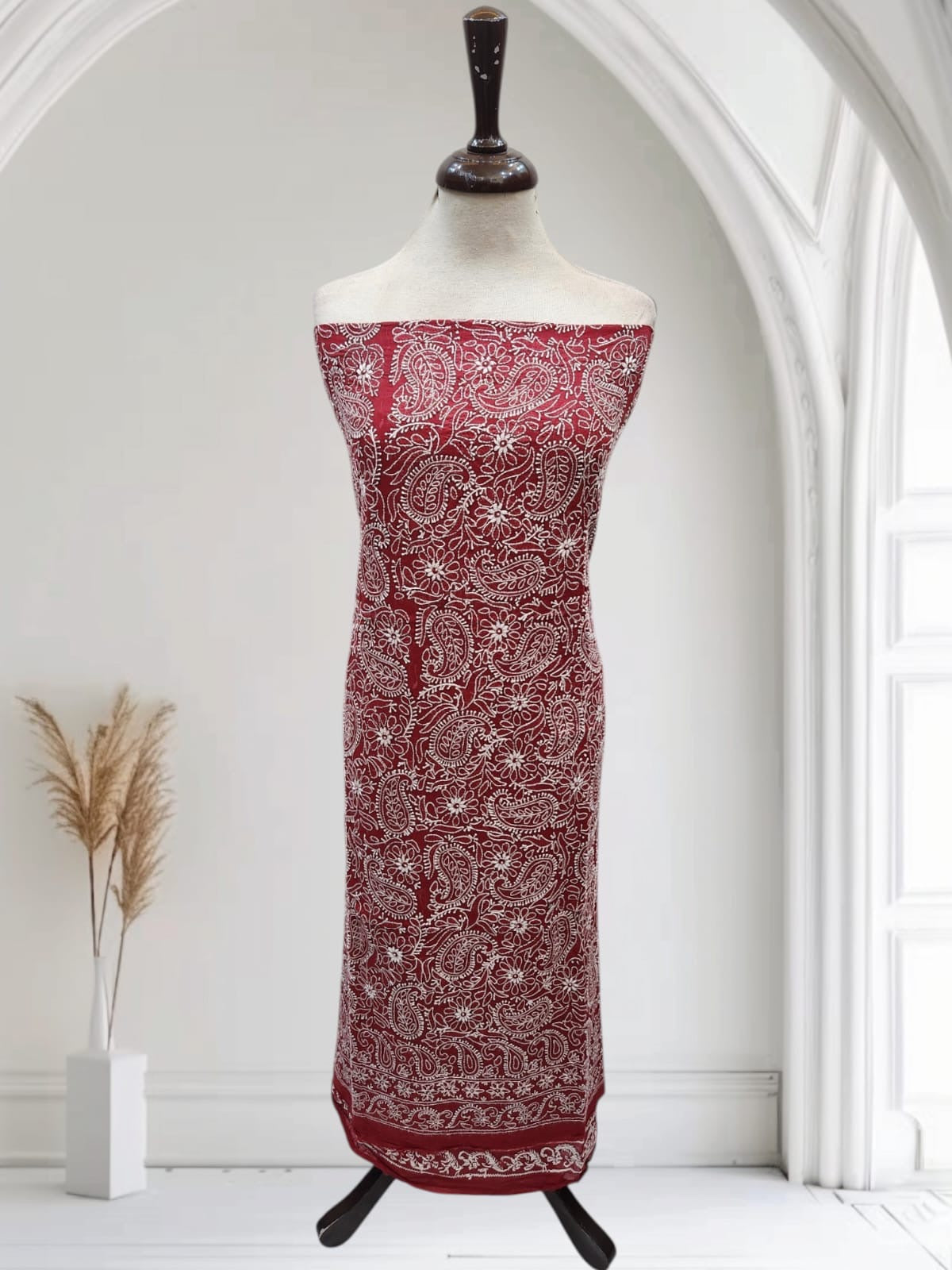 Lawn hand embroidered Jaal shirt