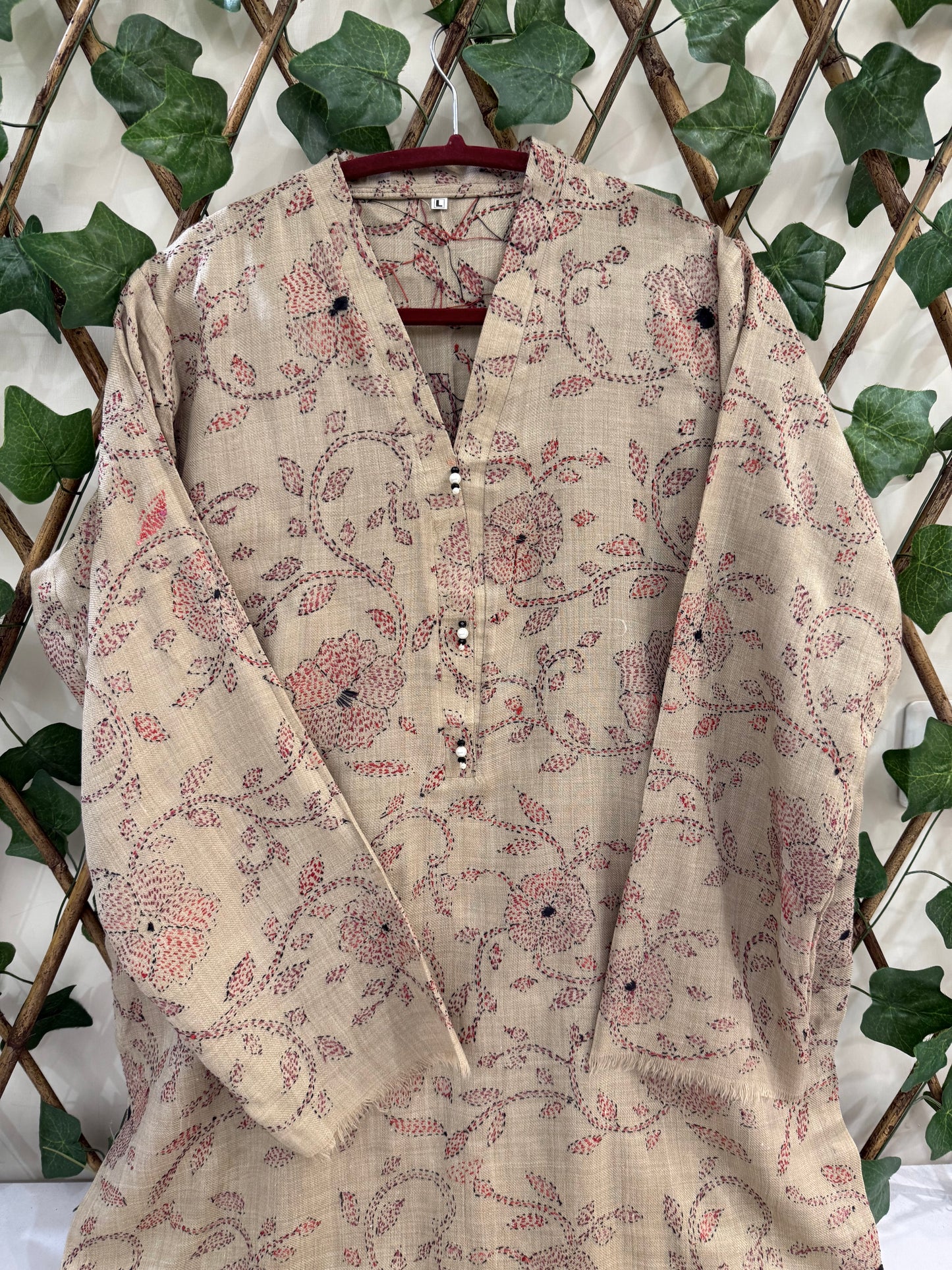 Pashmina kantha kurta size large