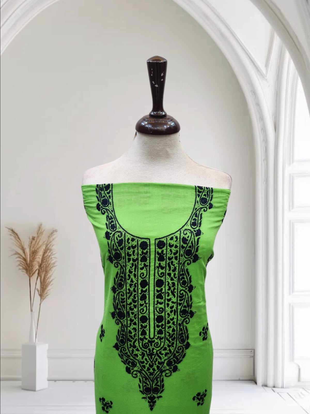 Indian shade lawn hand embroidered shirt