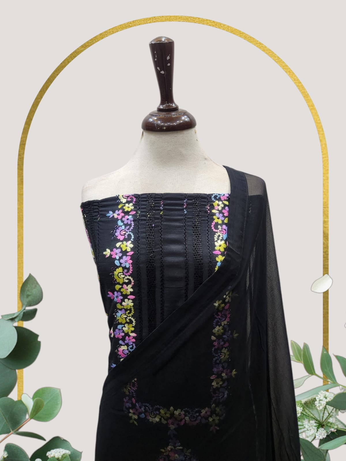 Raw Silk Tarkashi with thread and cut dana Eid Collection