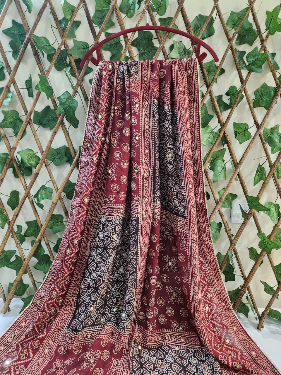 Natural dyed Medium silk mukesh silk long dupatta (advance payment)