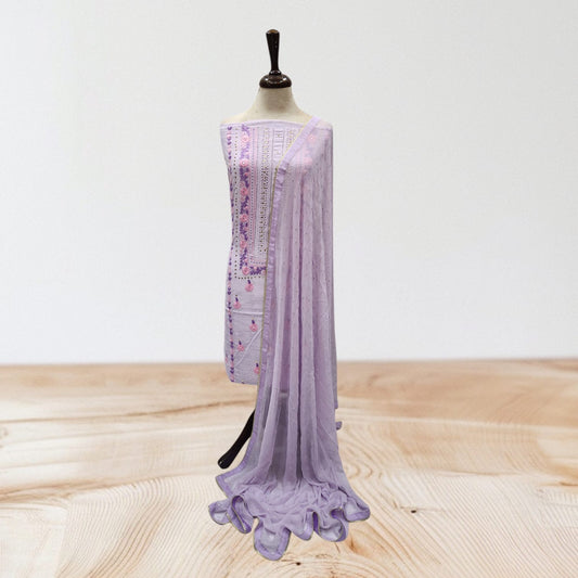 Raw silk shirt and dupatta lavender shade
