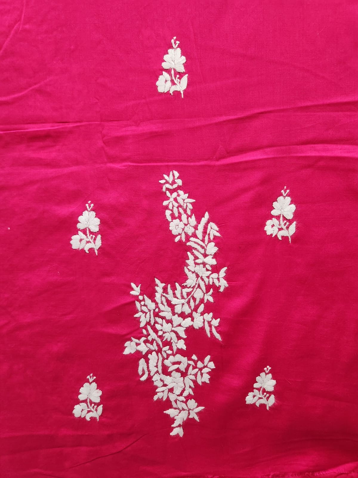 Hotpink lawn hand embroidered shirt