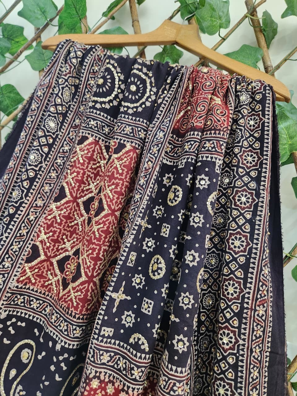 Lawn adda work Natural dyed full size Dupatta
