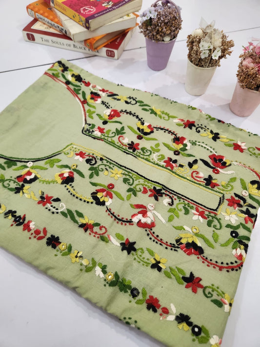 Budget wali lawn hand embroidered shirt