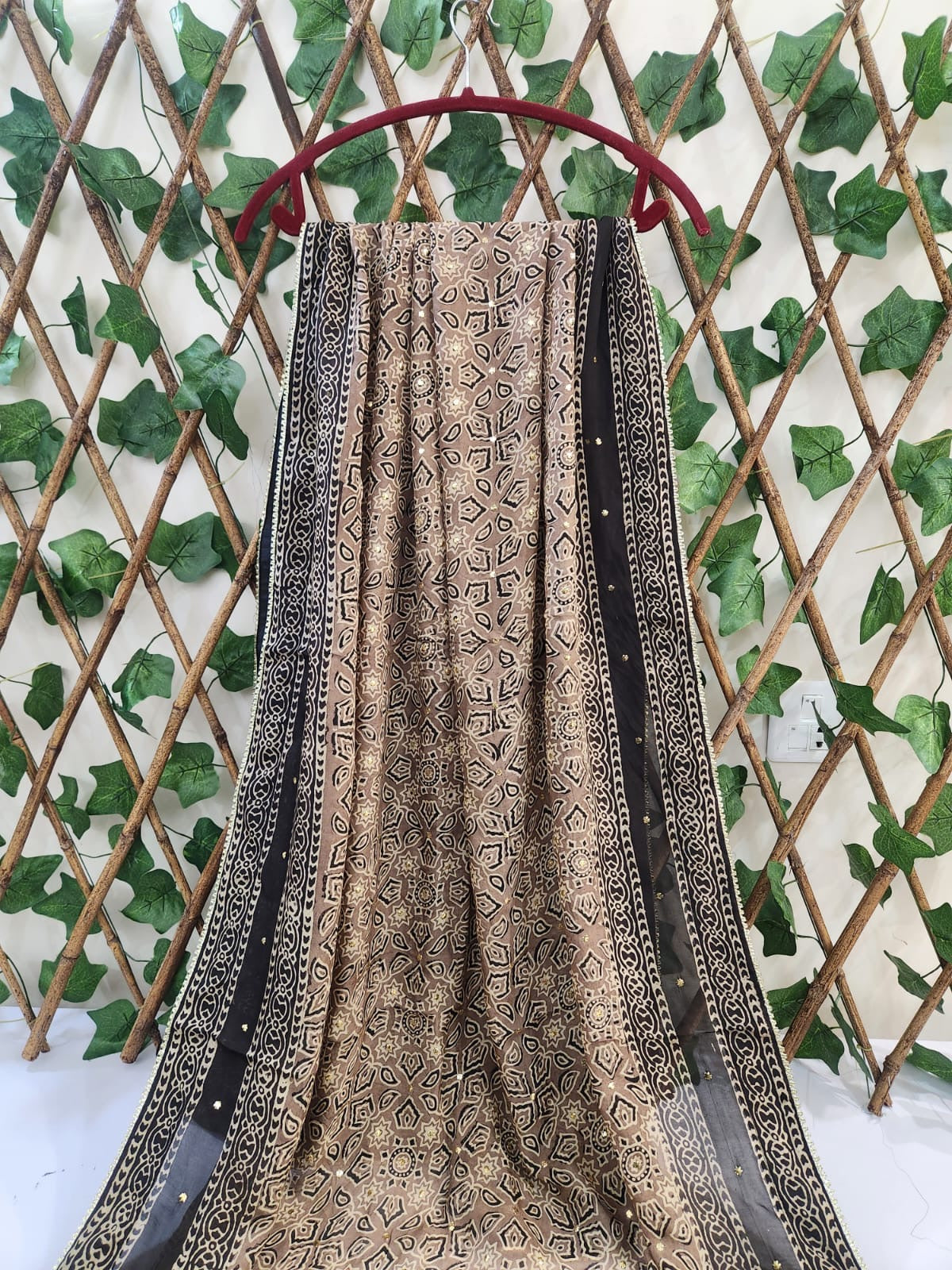 Natural dyed Mukesh silk long dupatta (advance payment)