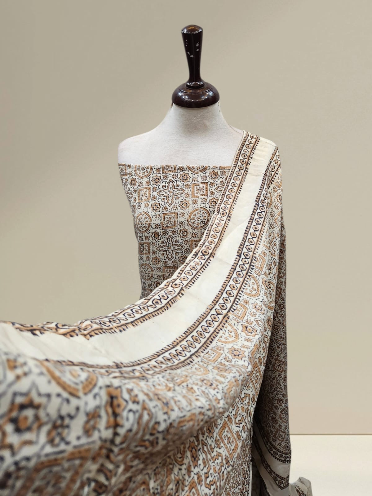 Raw silk Natural dyed 2pc
