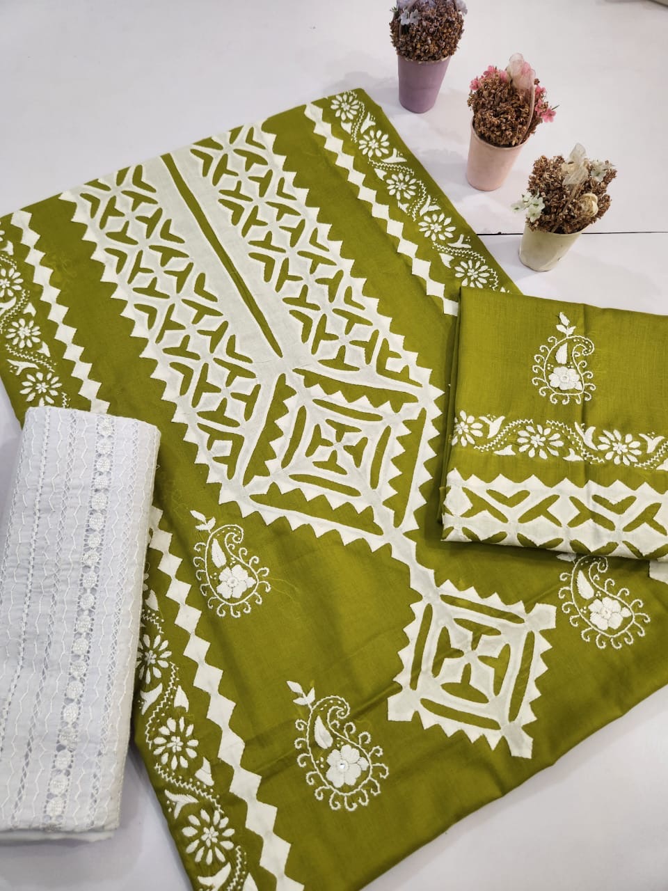 Lawn Applique Shirt with Trouser