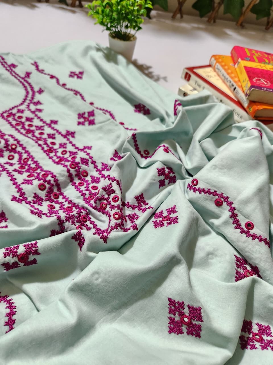 Lawn Sindhi hand embroidered shirt