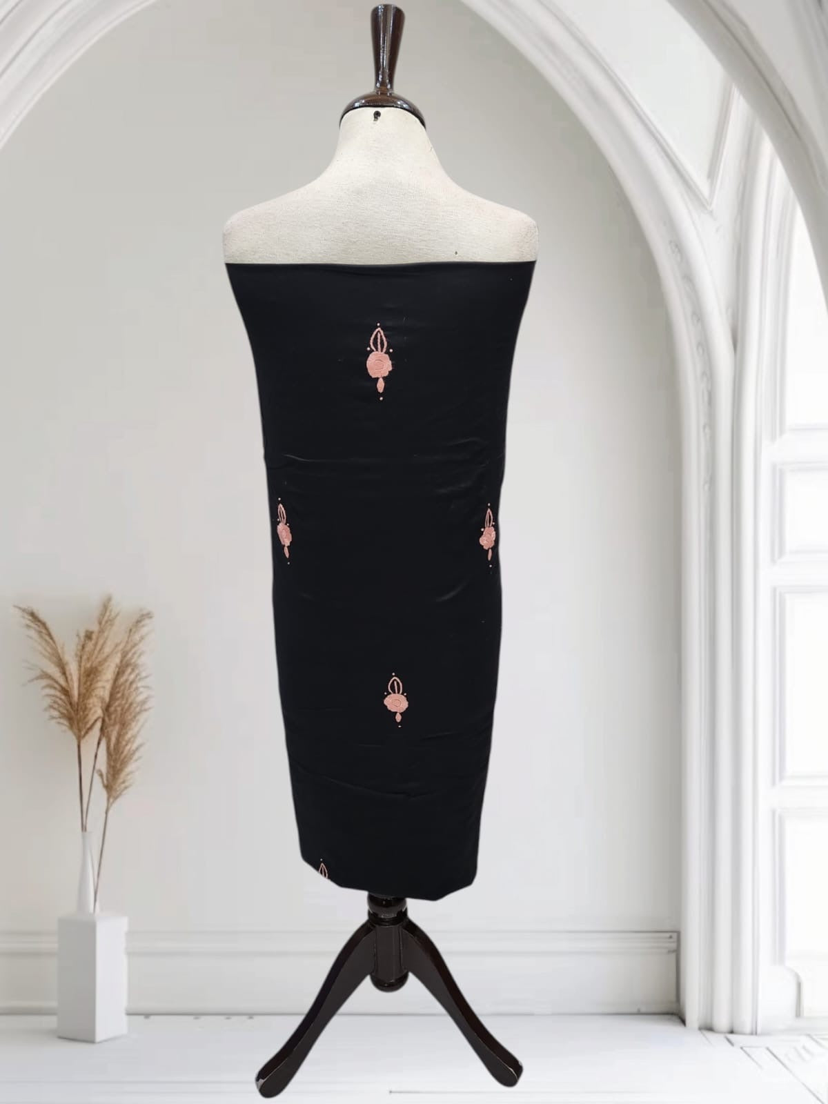 Kashmiri style neckline lawn hand embroidered shirt