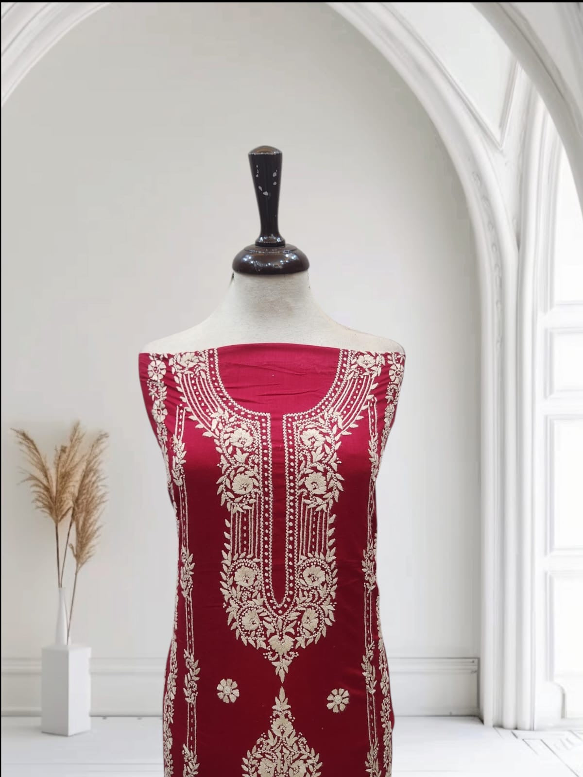 Classic hand embroidered lawn shirt