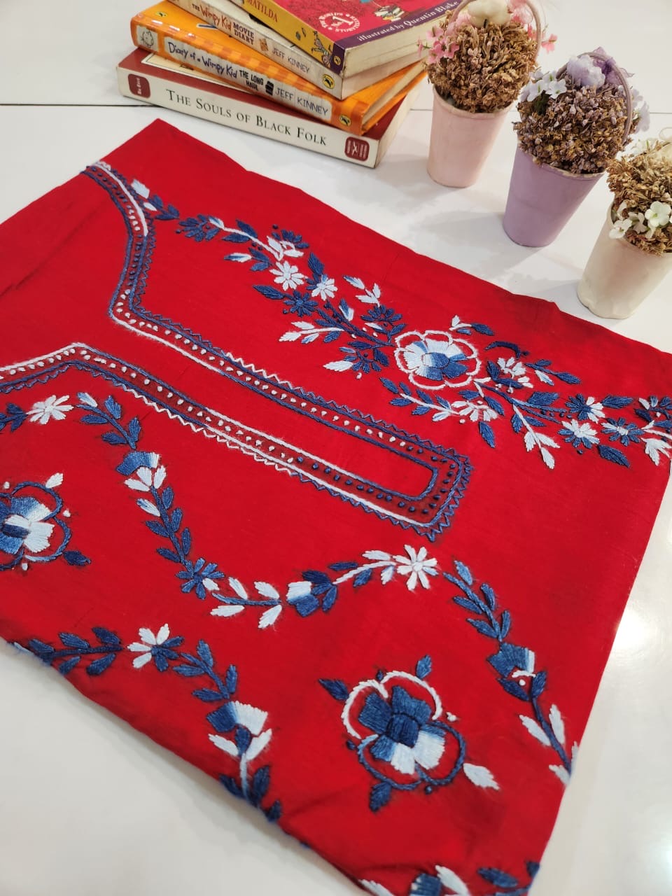 Pocket friendly lawn hand embroidered shirt