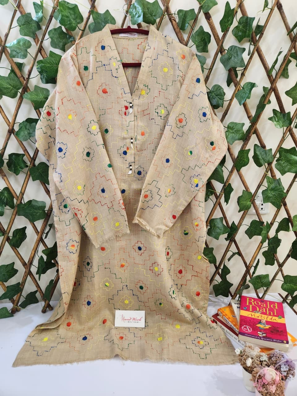 Pashmina kantha kurta size XL