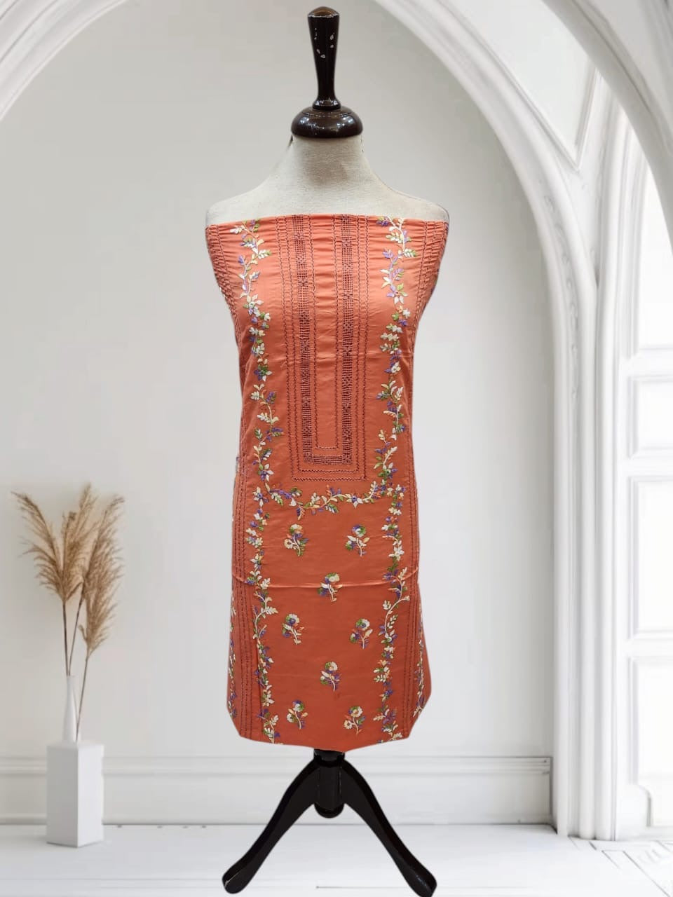 Tarkashi lawn hand embroidered shirt