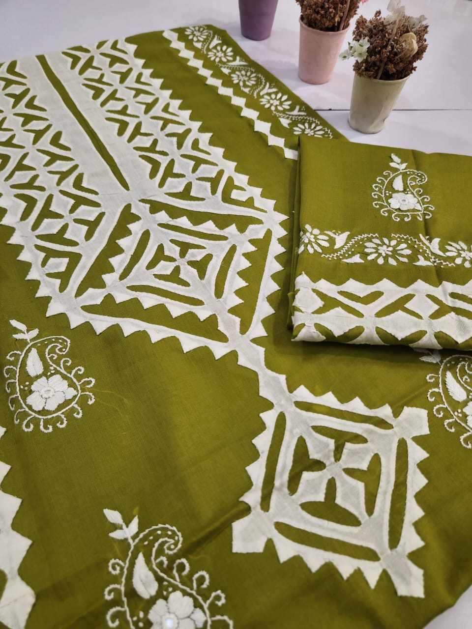 Lawn Applique Shirt with Trouser