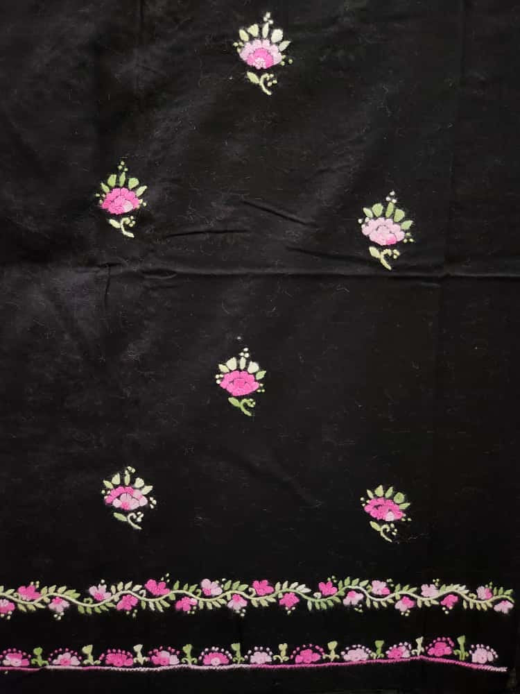 Beautiful black lawn hand embroidered shirt