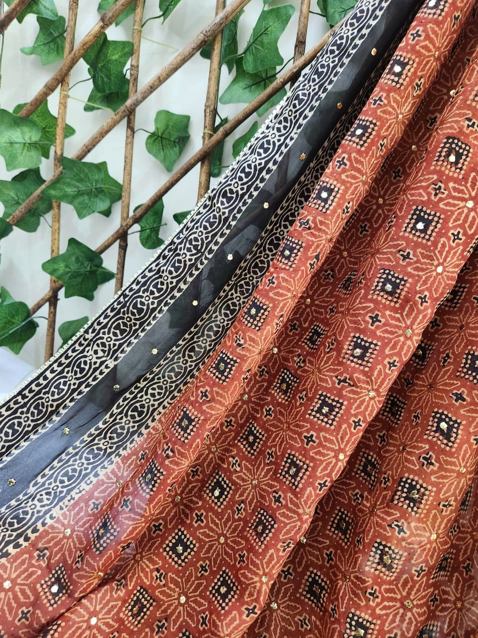 Natural Dyed Mukesh Silk long dupatta (advance payment)