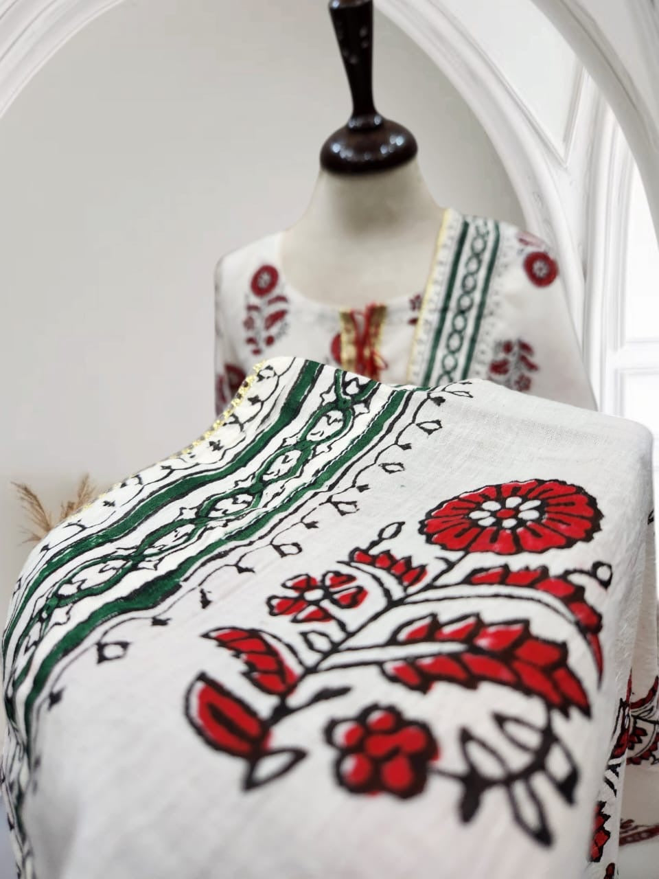 Stitched block print lawn 2pc size XL