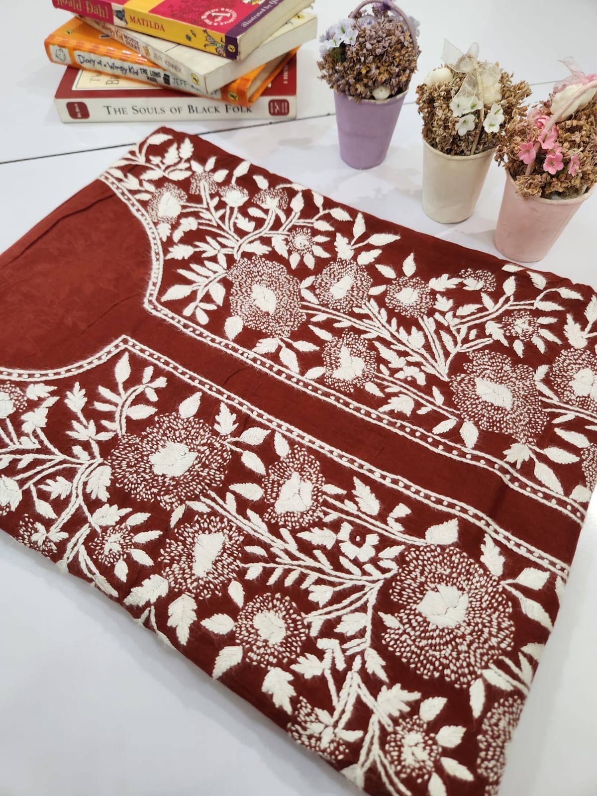 Kaccha tanka lawn hand embroidered shirt