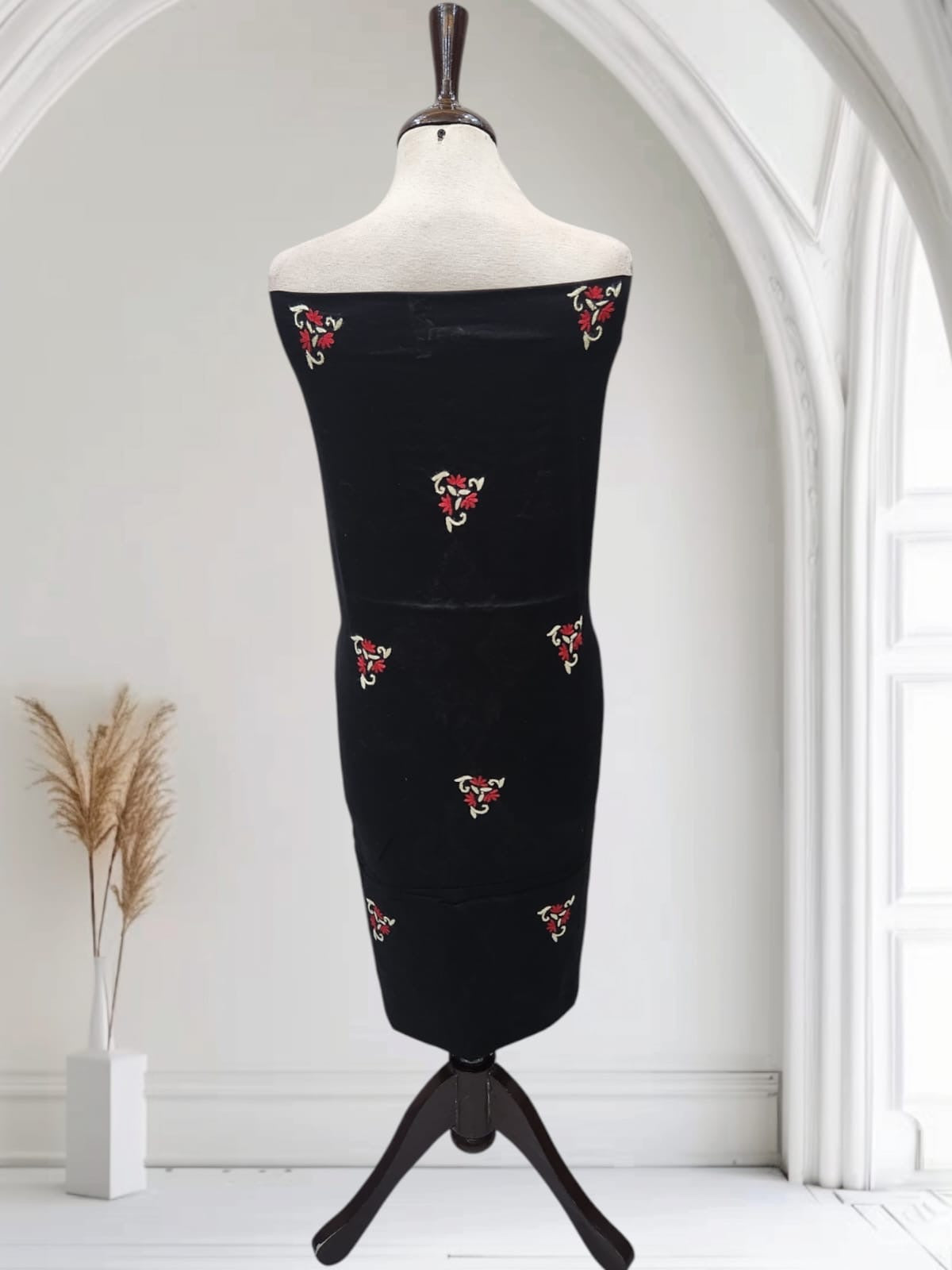 Lawn hand embroidered front panel shirt