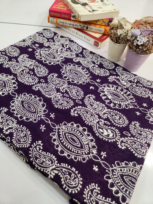 Lawn hand embroidered Jaal shirt