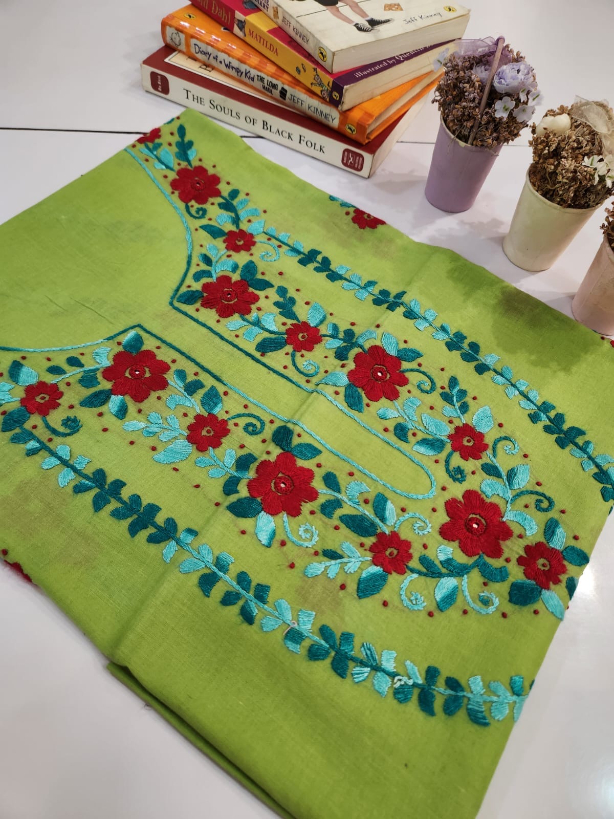 Lawn hand embroidered shirt