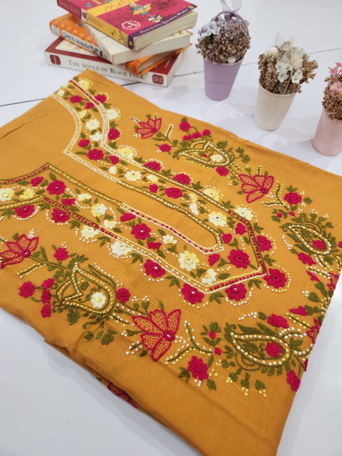 Most beautiful lawn hand embroidered shirt