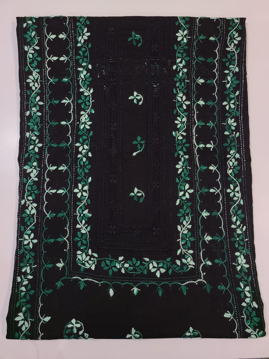 Tarkashi Applique style lawn 2pc turquoise with black