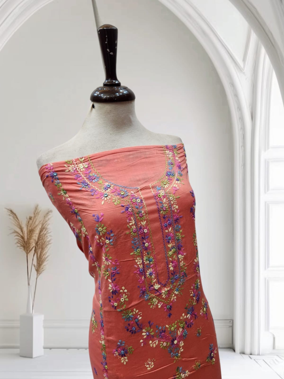 Lawn hand embroidered shirt