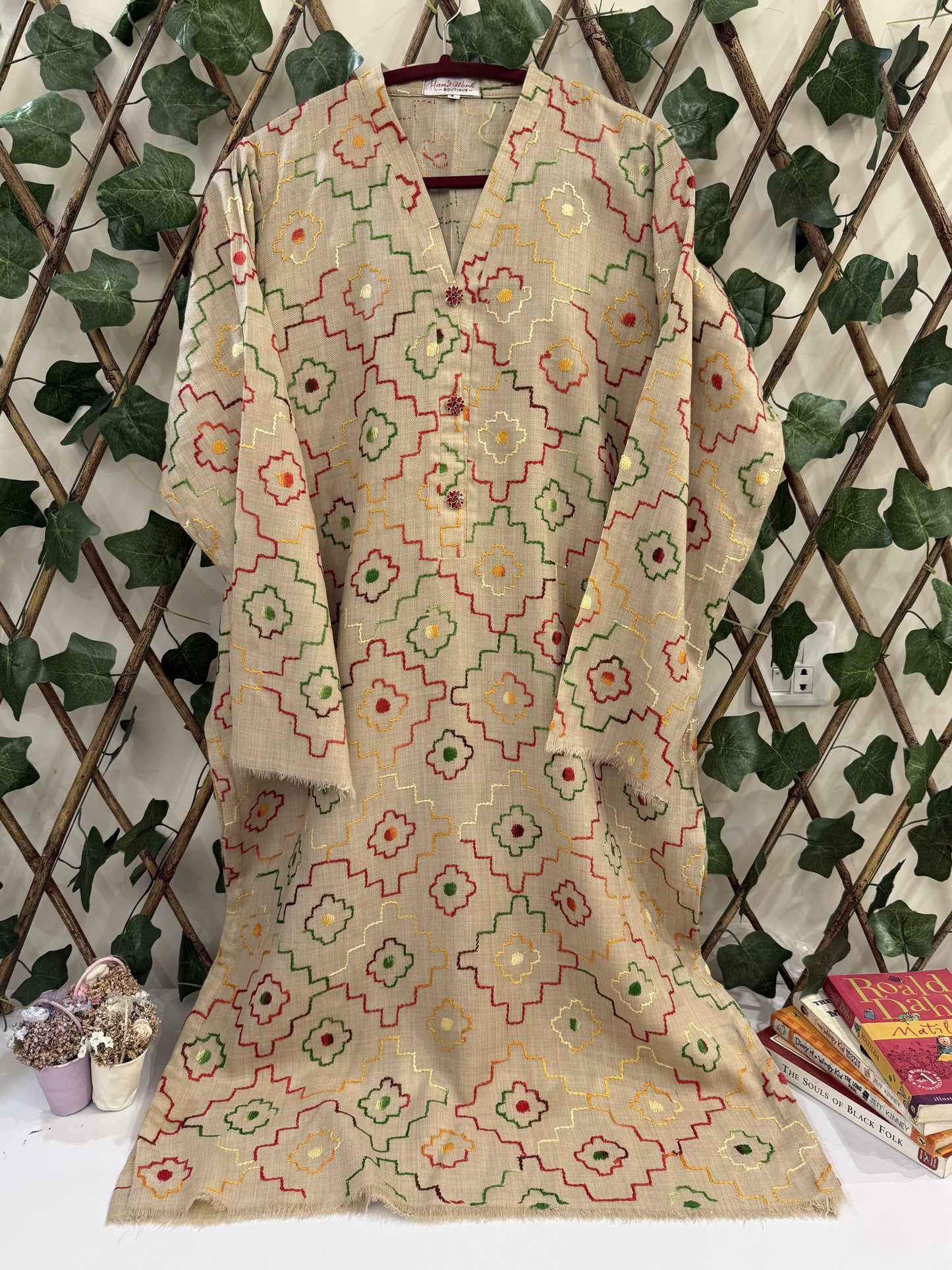 Pashmina Kantha Kurta Size Large