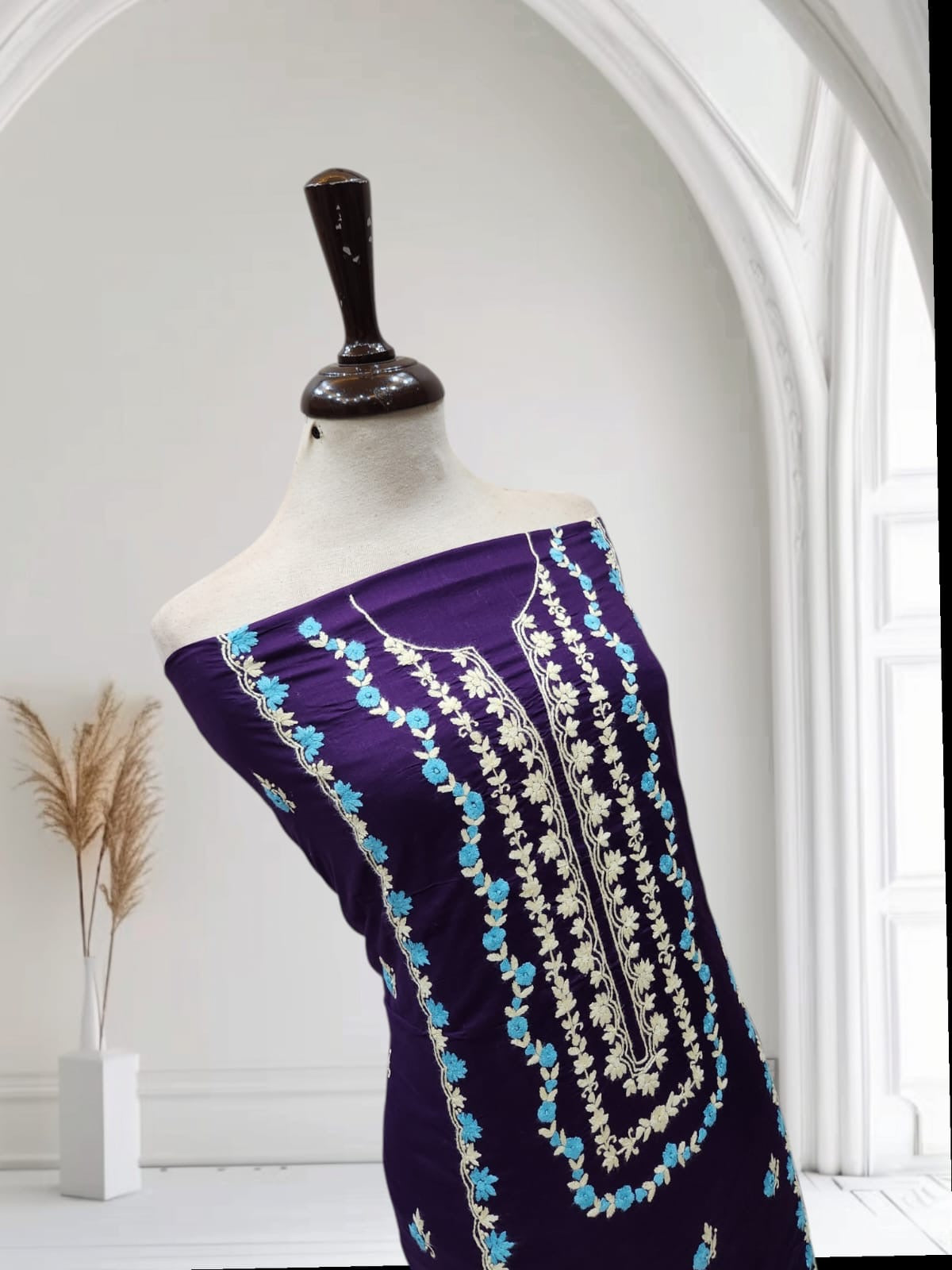 Fast shade lawn hand embroidered shirt