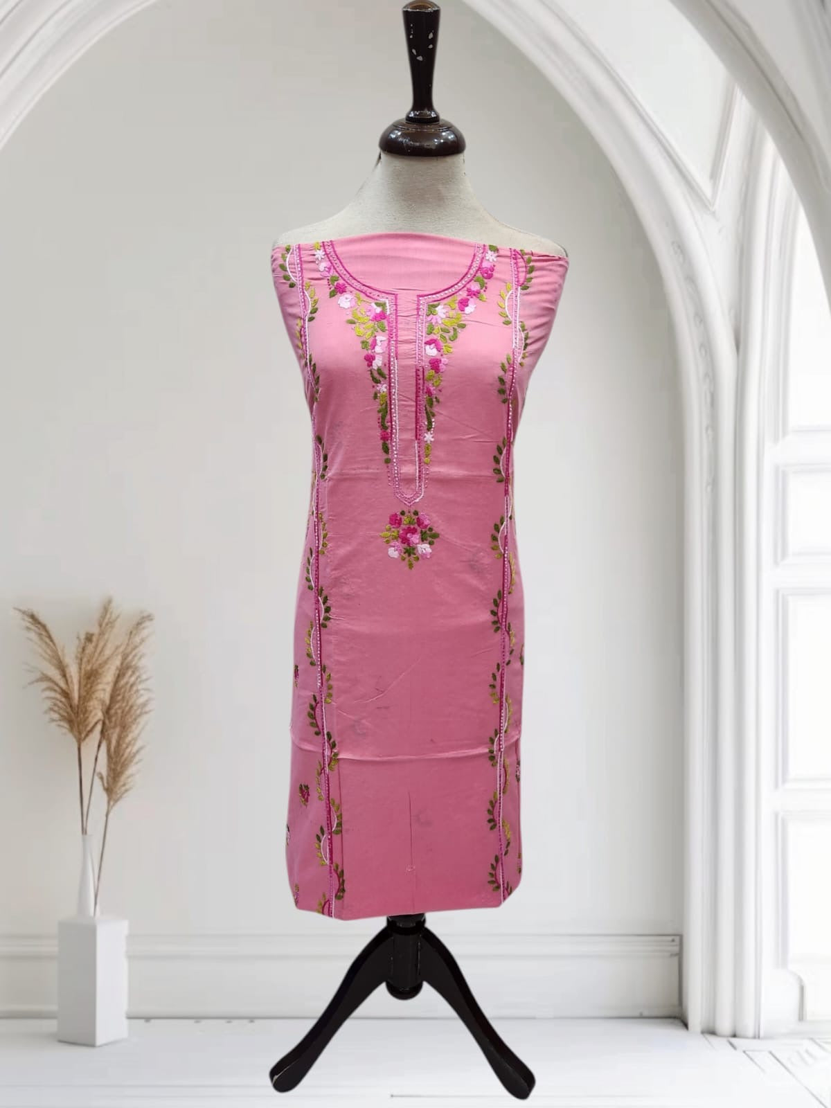Most demanding shade and design lawn hand embroidered shirt