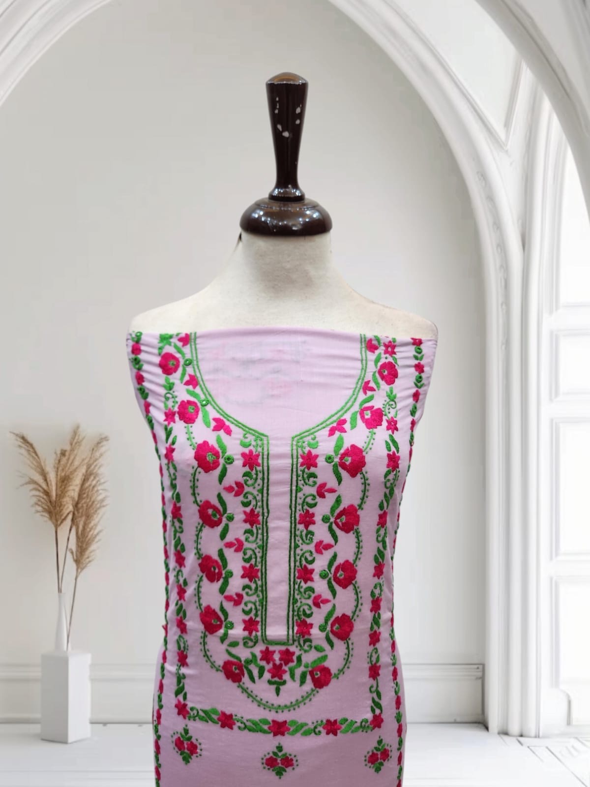 Budget friendly lawn hand embroidered shirt