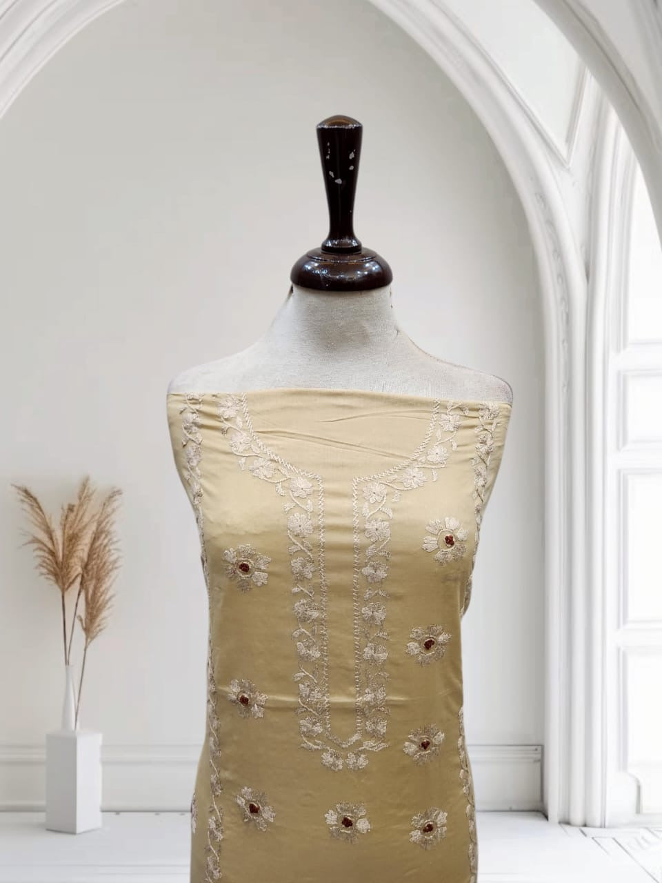 Lawn hand embroidered shirt