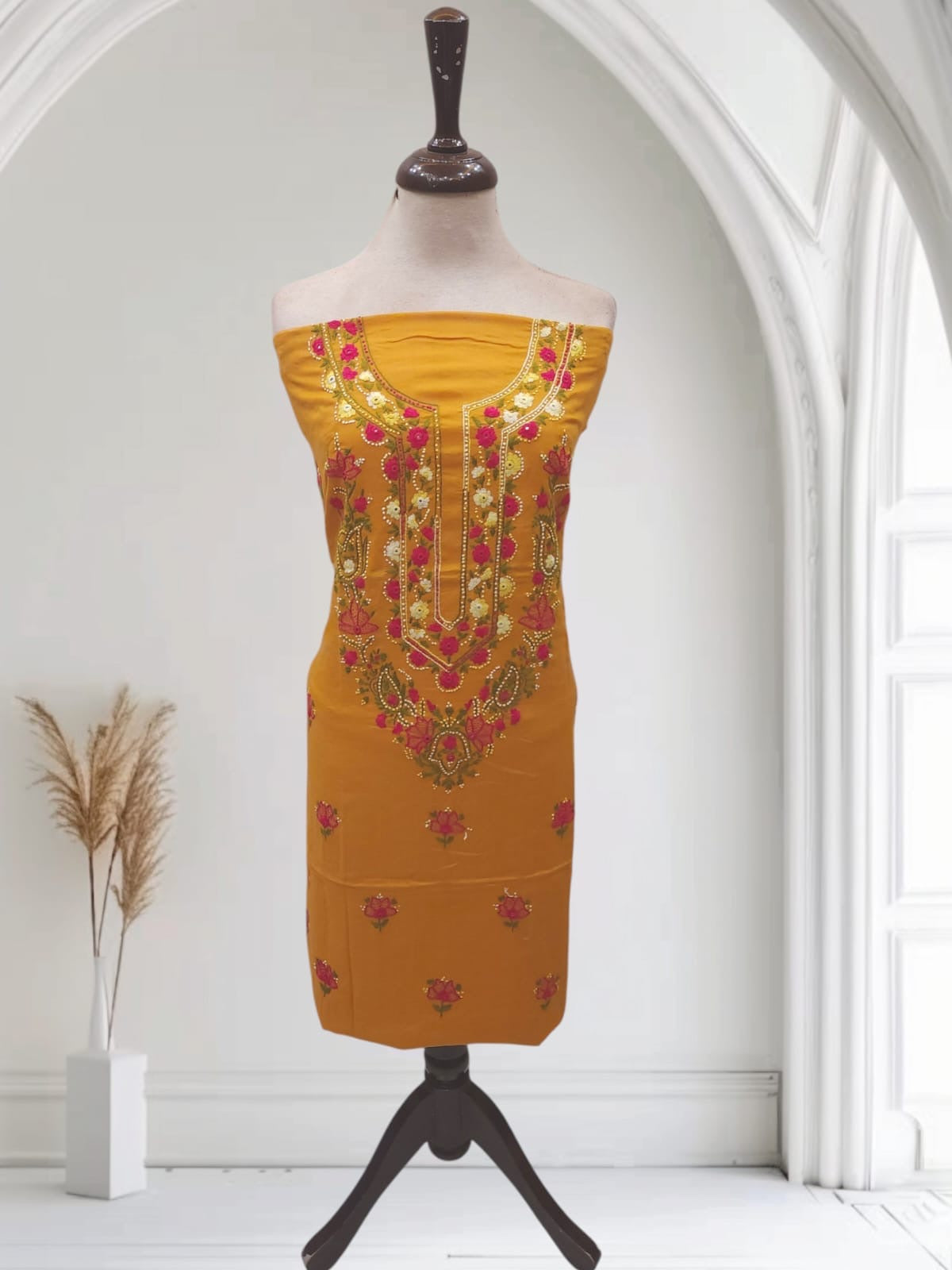 Most beautiful lawn hand embroidered shirt