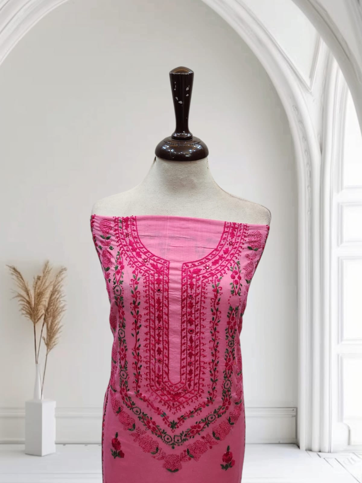 Kanthakari lawn hand embroidered shirt