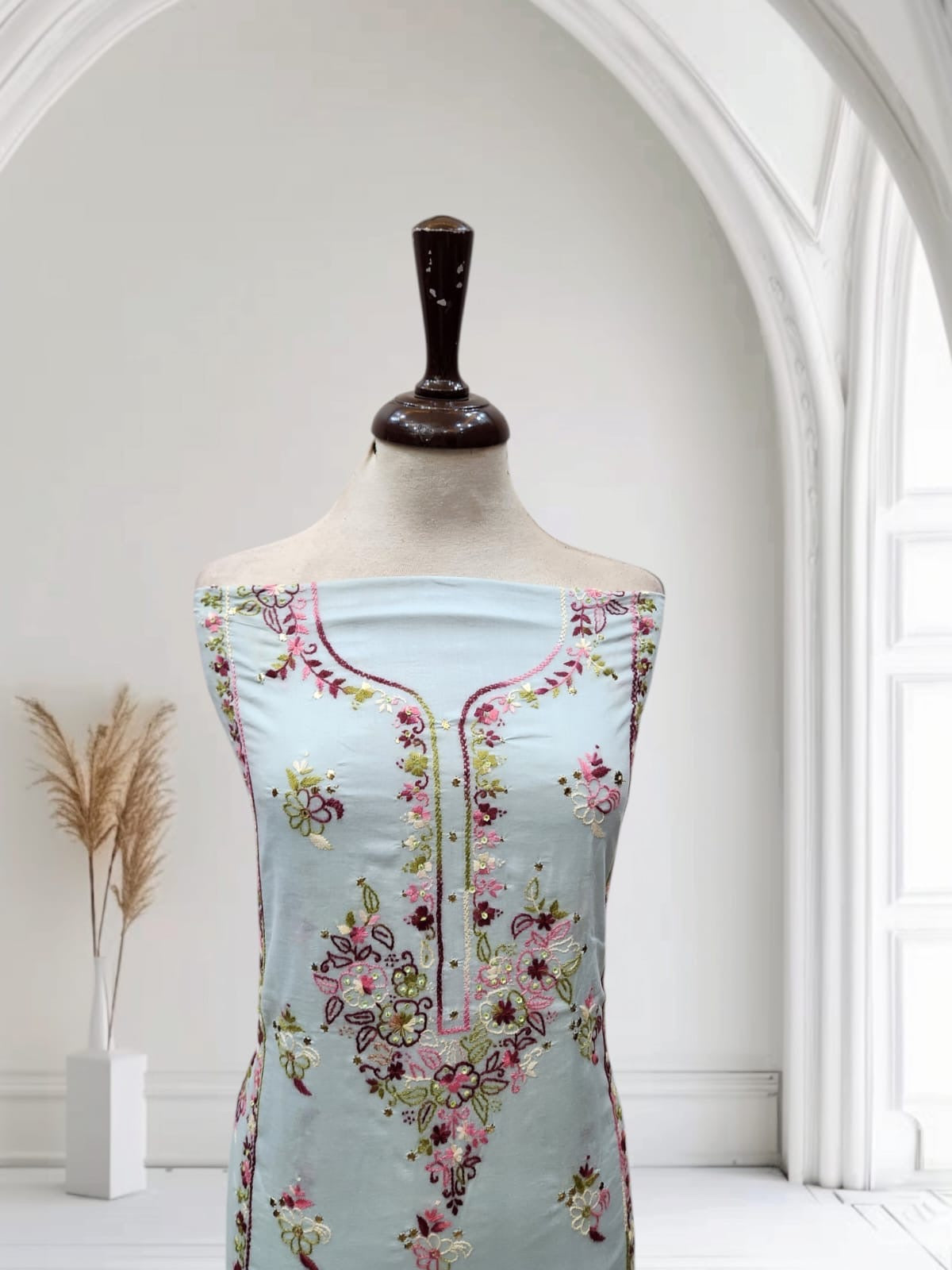 Mukesh lawn hand embroidered shirt